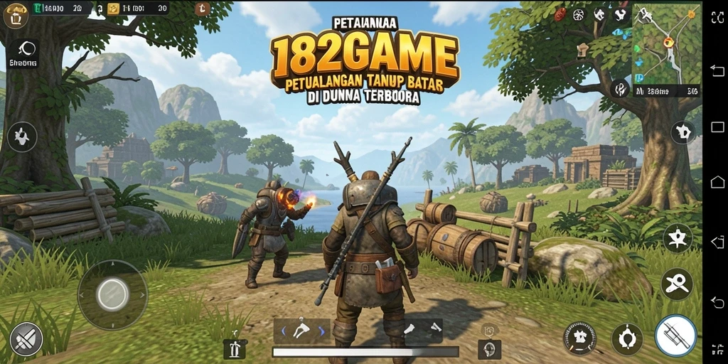 Menampilkan petualangan seru di dunia terbuka 182GAME.