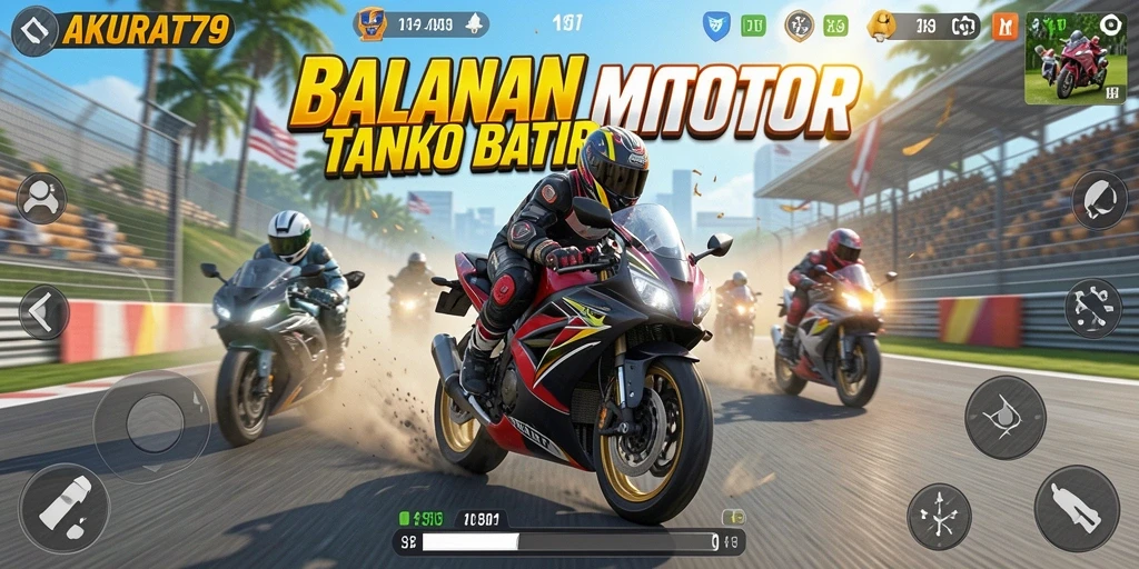 Gameplay seru balapan motor di AKURAT79 dengan lintasan menantang.