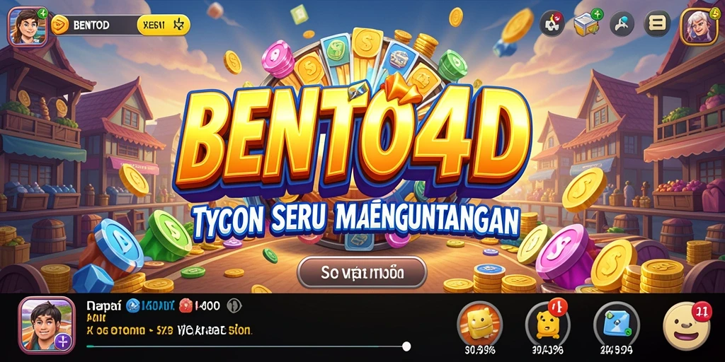 Screenshot gameplay BENTO4D yang menunjukkan interaksi bisnis dan strategi bermain.