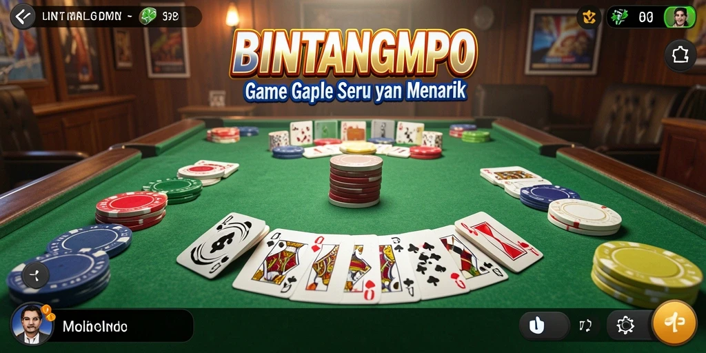 Tampilan seru gameplay Gaple di BINTANGMPO.