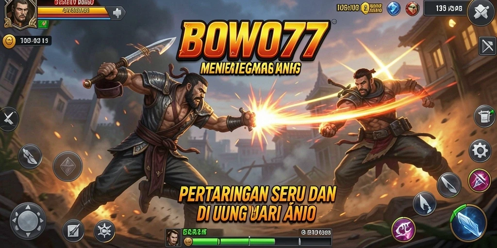 Screenshot gameplay BOWO77 dengan pertarungan seru.