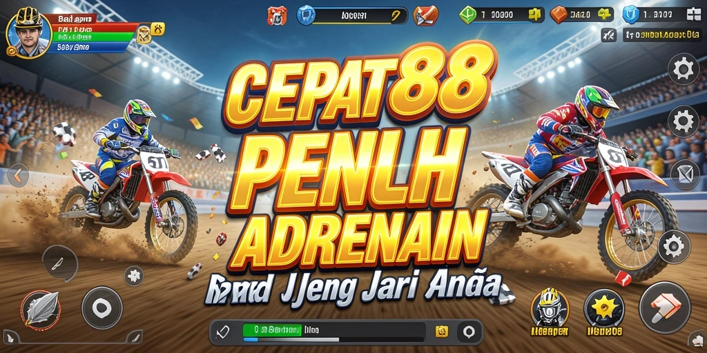 Tampilan gameplay balapan seru di CEPAT88 dengan kendaraan cepat.