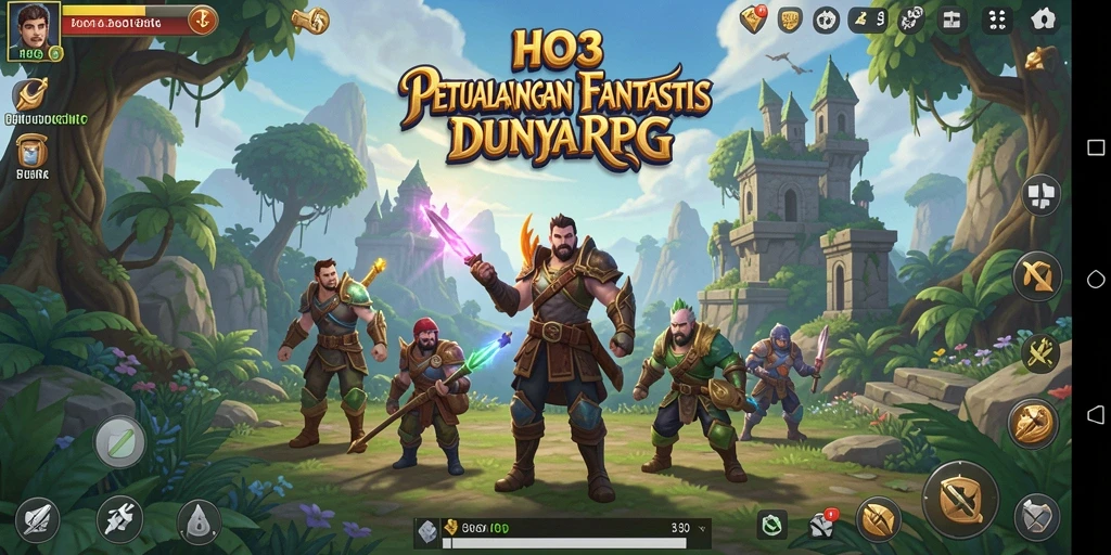 Tangkapan layar utama HO3 menunjukkan aksi seru dalam gameplay RPG.