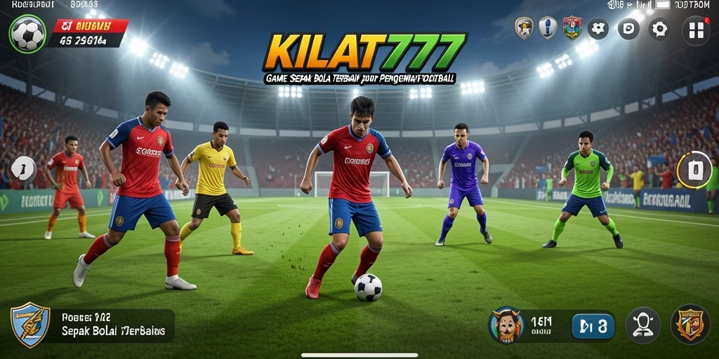 Tampilan gameplay menarik dari KILAT777 dengan aksi sepak bola yang intens.
