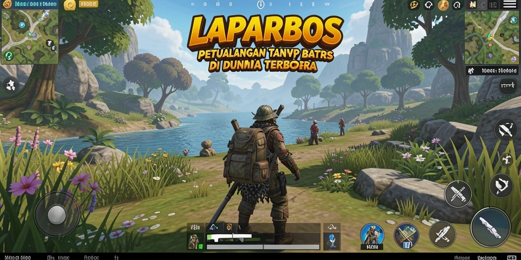 Screenshot gameplay <strong>LAPARBOS</strong> menunjukkan dunia terbuka yang luas dan menarik.