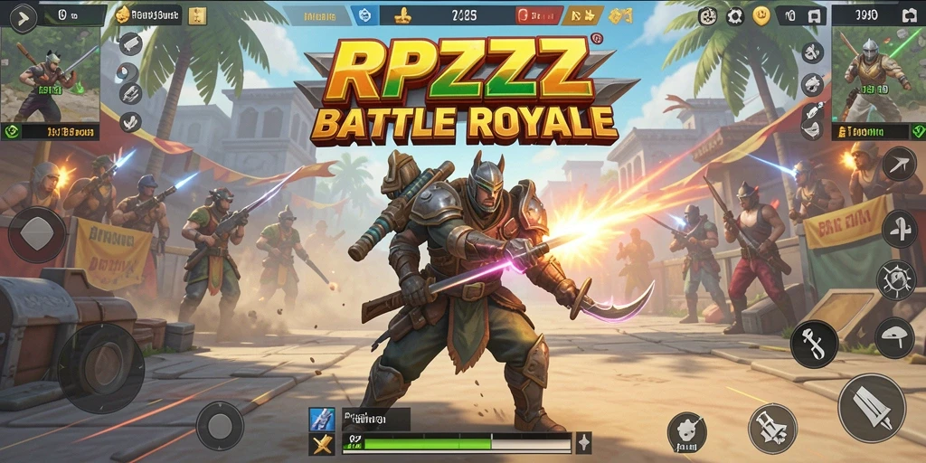 Tampilan gameplay intens dan mendebarkan dalam RPZZZ Battle Royale.